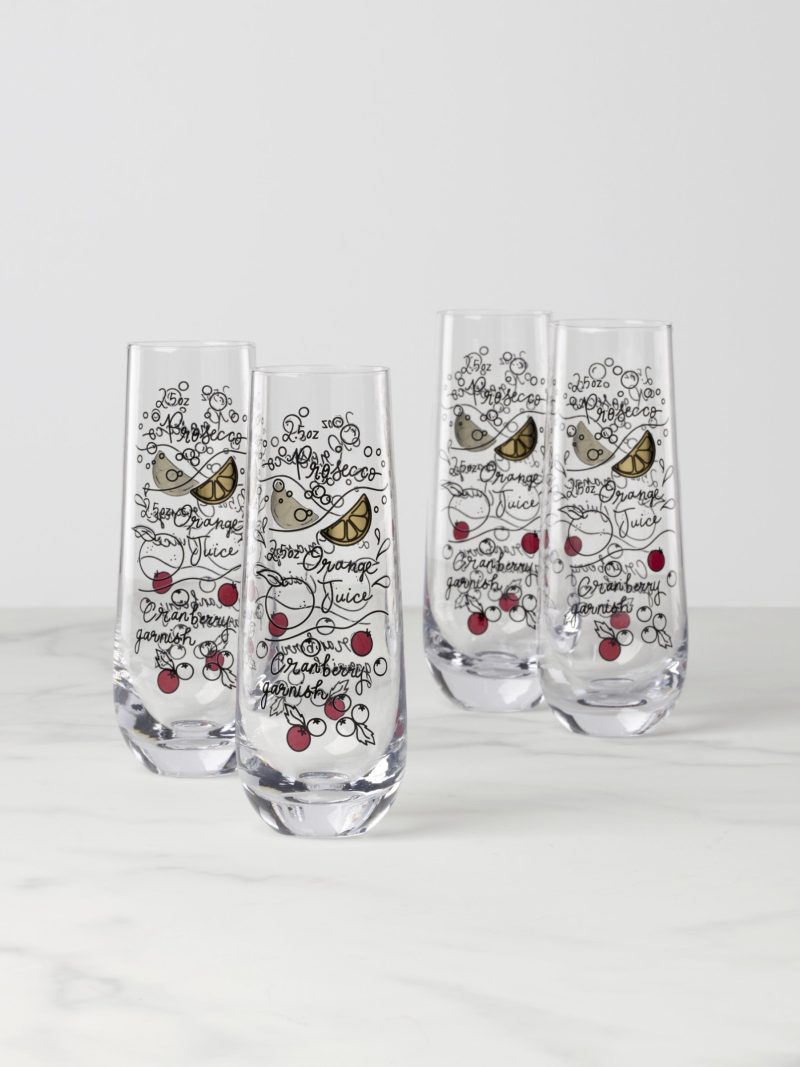 Make Merry Stemless Flute Glasses - Set Of 4